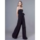 Stunning Black Jumpsuits Formal Evening Wedding Party Convertible Chiffon Long One Size Fits All Bridesmaid Dresses