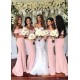 Off-the-Shoulder Mermaid Bridesmaid Dress Long With Split