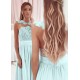 Elegant Long Chiffon Bridesmaid Dress Split With Lace Appliques
