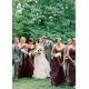 Grape Spaghetti-Straps Long Bridesmaid Dress Sleeveless