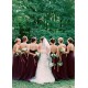 Grape Spaghetti-Straps Long Bridesmaid Dress Sleeveless