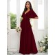 V-Neck Elegant Short Sleeves Bridesmaid Dresses