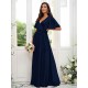 V-Neck Elegant Short Sleeves Bridesmaid Dresses