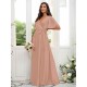 V-Neck Elegant Short Sleeves Bridesmaid Dresses
