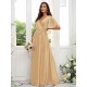 V-Neck Elegant Short Sleeves Bridesmaid Dresses