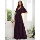 V-Neck Elegant Short Sleeves Bridesmaid Dresses
