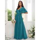 V-Neck Elegant Short Sleeves Bridesmaid Dresses