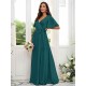 V-Neck Elegant Short Sleeves Bridesmaid Dresses