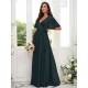 V-Neck Elegant Short Sleeves Bridesmaid Dresses