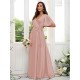 V-Neck Elegant Short Sleeves Bridesmaid Dresses