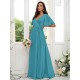V-Neck Elegant Short Sleeves Bridesmaid Dresses