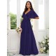 V-Neck Elegant Short Sleeves Bridesmaid Dresses