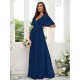 V-Neck Elegant Short Sleeves Bridesmaid Dresses
