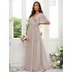 V-Neck Elegant Short Sleeves Bridesmaid Dresses