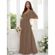 V-Neck Elegant Short Sleeves Bridesmaid Dresses