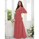 V-Neck Elegant Short Sleeves Bridesmaid Dresses
