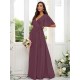 V-Neck Elegant Short Sleeves Bridesmaid Dresses