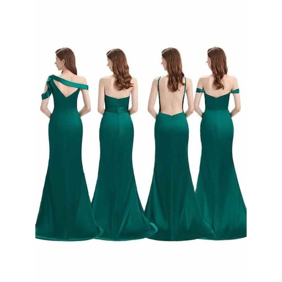 Charming Off-the-Shoulder Ruched Sleeveless Bridesmaid Dresses