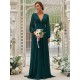 Amazing Chiffon Ruffles V-neck Long Sleeves Bridesmaid Dresses