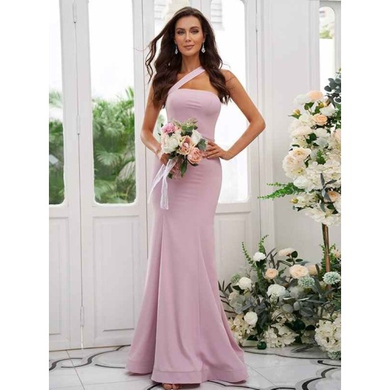 Designer Ruffles One Shoulder Sleeveless Bridesmaid Dresses
