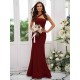 Designer Ruffles One Shoulder Sleeveless Bridesmaid Dresses