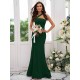 Designer Ruffles One Shoulder Sleeveless Bridesmaid Dresses