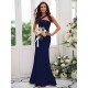 Designer Ruffles One Shoulder Sleeveless Bridesmaid Dresses