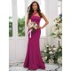 Designer Ruffles One Shoulder Sleeveless Bridesmaid Dresses