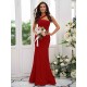 Designer Ruffles One Shoulder Sleeveless Bridesmaid Dresses