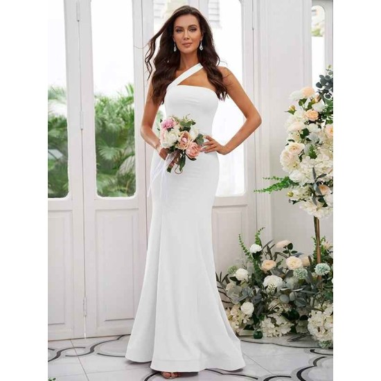 Designer Ruffles One Shoulder Sleeveless Bridesmaid Dresses