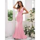 Mermaid Gorgeous Jersey Ruched V-neck Sleeveless Bridesmaid Dresses