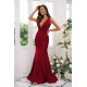 Mermaid Gorgeous Jersey Ruched V-neck Sleeveless Bridesmaid Dresses