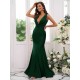 Mermaid Gorgeous Jersey Ruched V-neck Sleeveless Bridesmaid Dresses