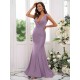 Mermaid Gorgeous Jersey Ruched V-neck Sleeveless Bridesmaid Dresses
