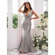Mermaid Gorgeous Jersey Ruched V-neck Sleeveless Bridesmaid Dresses