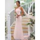 One Shoulder Classic Ruched Sleeveless Bridesmaid Dresses