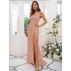 Beautiful Ruched Off-the-Shoulder Sleeveless Bridesmaid Dresses