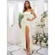 Beautiful Ruched Off-the-Shoulder Sleeveless Bridesmaid Dresses
