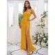 Beautiful Ruched Off-the-Shoulder Sleeveless Bridesmaid Dresses