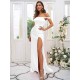 Beautiful Ruched Off-the-Shoulder Sleeveless Bridesmaid Dresses