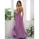 Classy Ruched Chiffon V-neck Sleeveless Bridesmaid Dresses