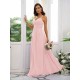 Classy Ruched Chiffon V-neck Sleeveless Bridesmaid Dresses