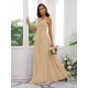 Classy Ruched Chiffon V-neck Sleeveless Bridesmaid Dresses