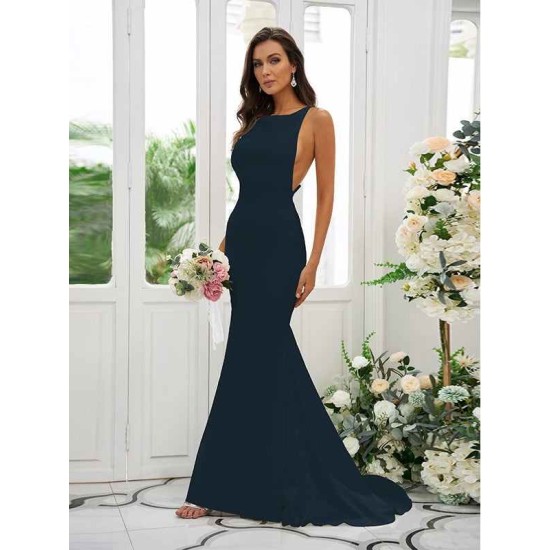 Designer Ruffles Square Sleeveless Bridesmaid Dresses