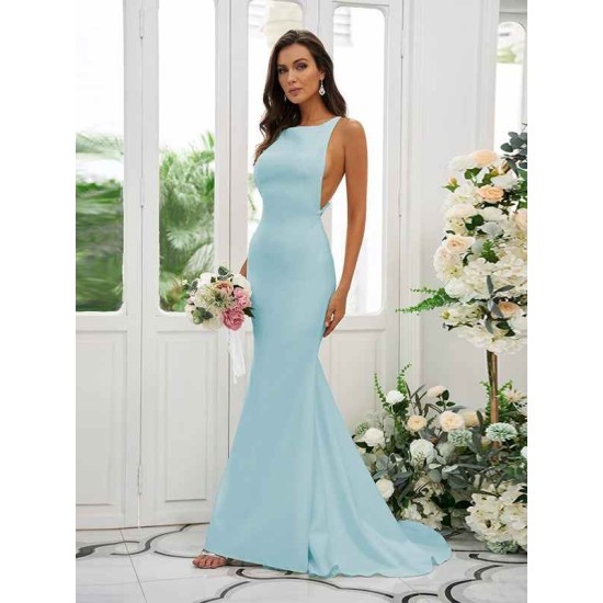 Designer Ruffles Square Sleeveless Bridesmaid Dresses