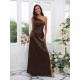 Charming Ruched One Shoulder Sleeveless Bridesmaid Dresses
