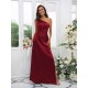 Charming Ruched One Shoulder Sleeveless Bridesmaid Dresses