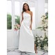 Charming Ruched One Shoulder Sleeveless Bridesmaid Dresses