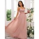 Classy Ruched Chiffon Straps Sleeveless Bridesmaid Dresses