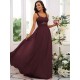 Classy Ruched Chiffon Straps Sleeveless Bridesmaid Dresses